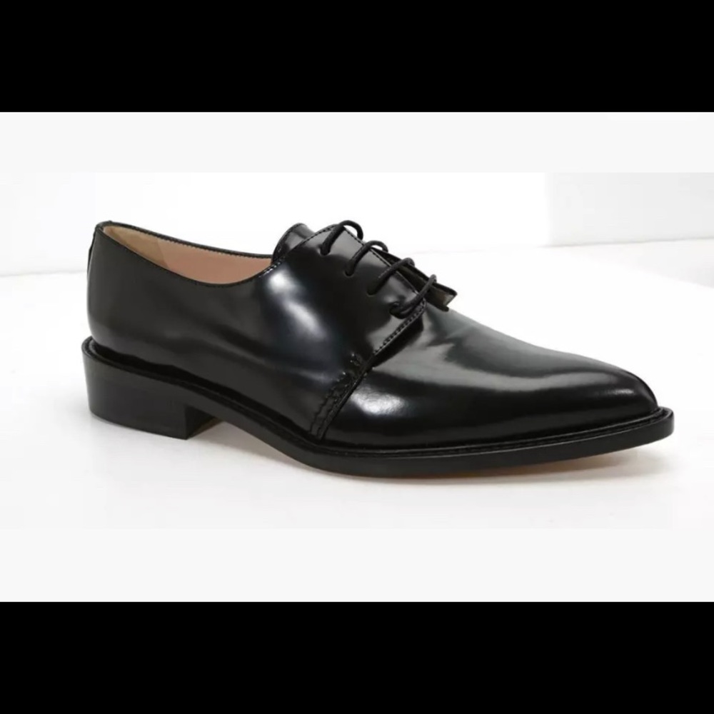 Barney’s New York Black Leather Oxford Shoes 38
